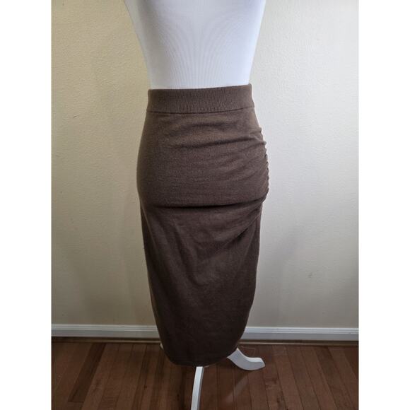 EXPRESS Mocha Brown Knit Duster Sweater Cardigan Skirt, and Tank Wool Small 3 Pc - Picture 12 of 16